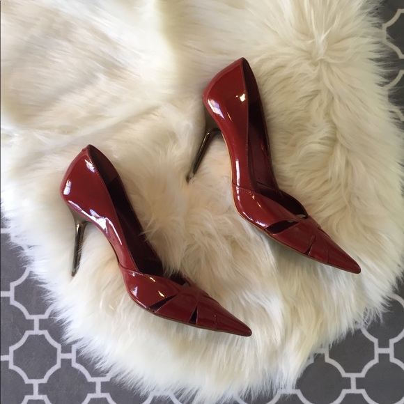 ALDO 👠 Red Patent Leather Cutout Stilettos - Picture 2 of 8